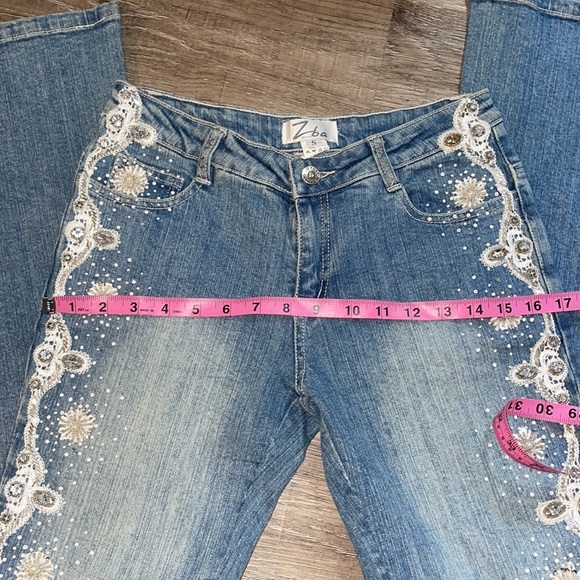 Retro Beaded Low Rise Denim Jeans - Picture 15 of 15